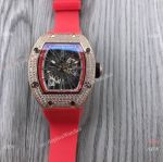 Iced Out Rose Gold Richard Mille RM010 Watch Inlaid with Diamonds